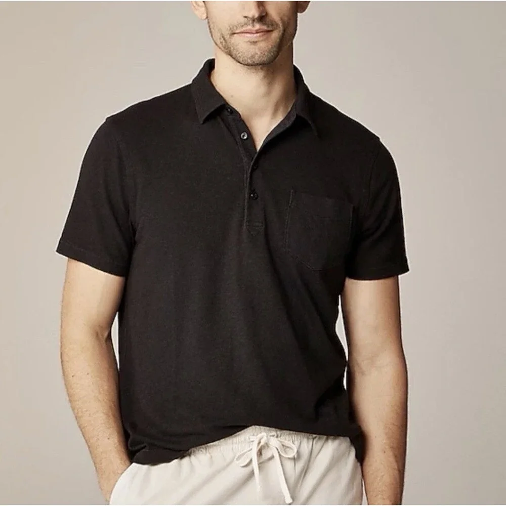 J.Crew Hemp-organic cotton blend polo shirt Short Sleeve NWT Size XL